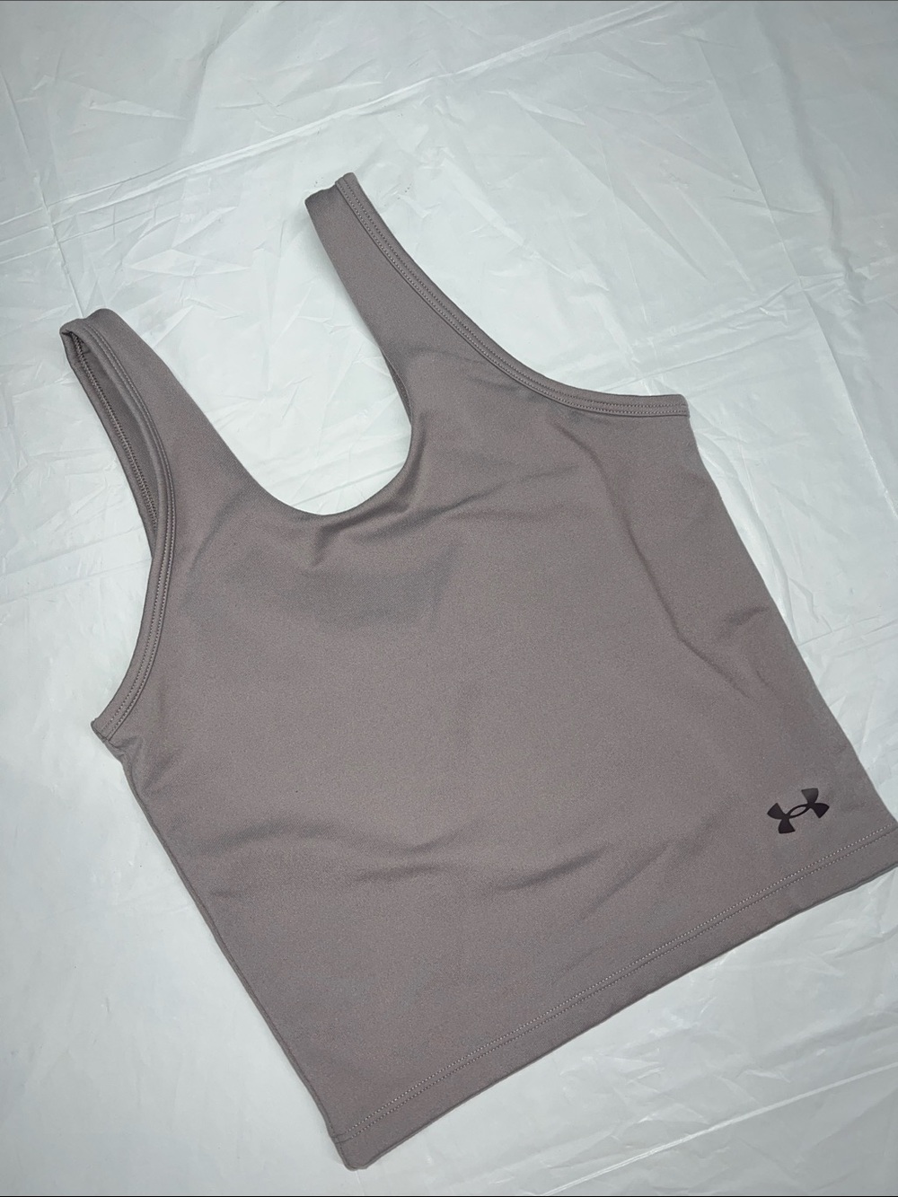 Under Armour Taupe Mauve Cropped Activewear Tank Top - XS